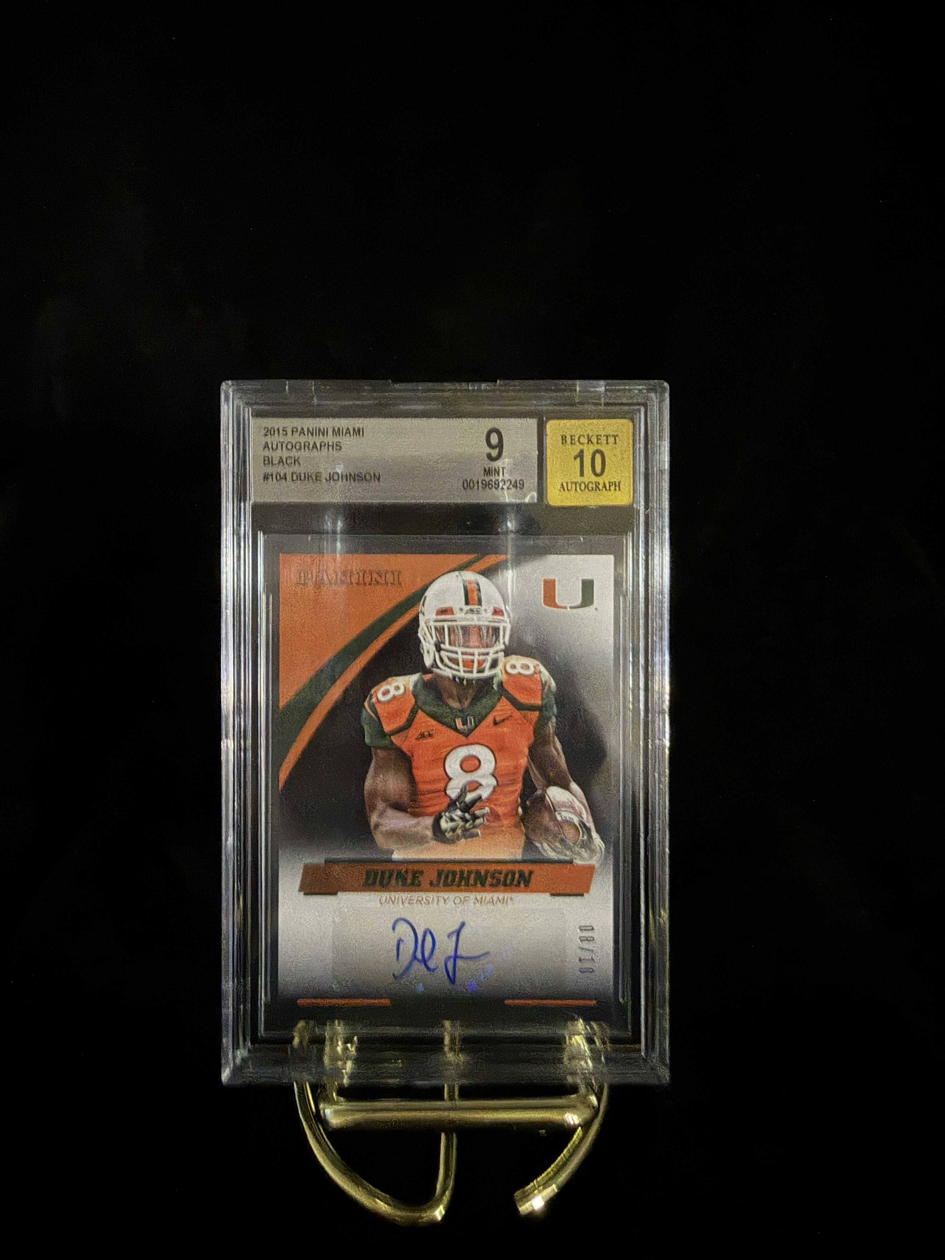 2015 Panini Miami Autographs Black #104 Duke Johnson
